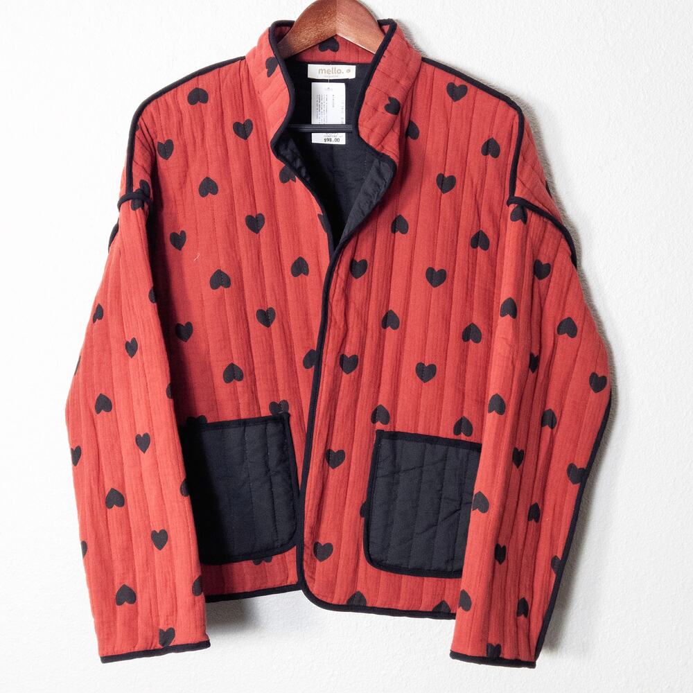 Red Heart Patterned Jacket
